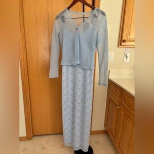 Light Blue Strapless Dress - Size Medium